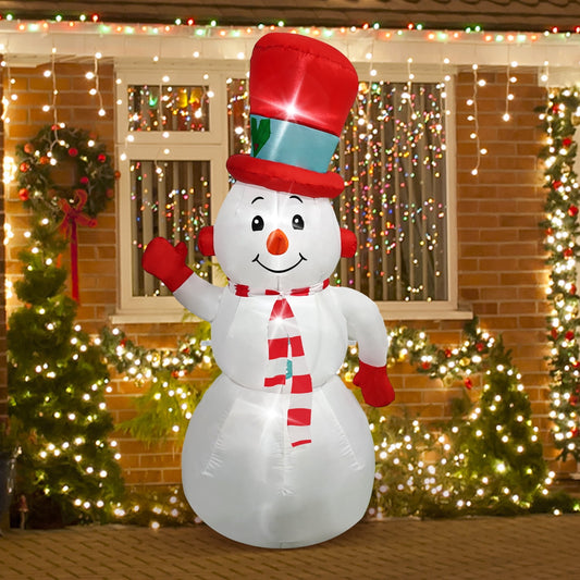 Posrue 6FT Snowman Christmas Inflatables Outdoor Decoration, Blow up Yard Decoration with LED Lights Built-in, Holiday Decor for Xmas Party Indoor Outside Garden Lawn Porch Decorations
