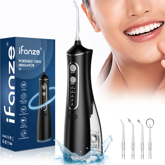 Cordless Water Flosser for Teeth, Professional Dental Oral Irrigator 4 Modes with 300ml Water Tank, IPX7 Water Flosser Portable for Travel Home Office