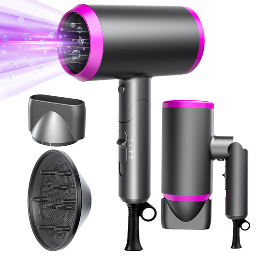 Hair Dryer with Diffuser and Concentrator, Professional Ionic Hair Dryer Fast Drying with 3 Heat Settings for Women