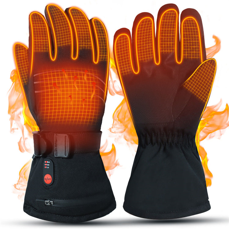 Heated Gloves for Men Women, 3000mAh Rechargeable Electric Battery Heated Gloves, Waterproof Touchscreen Hand Warmer Winter Gloves for Motorcycle, Hunting, Cycling, Black