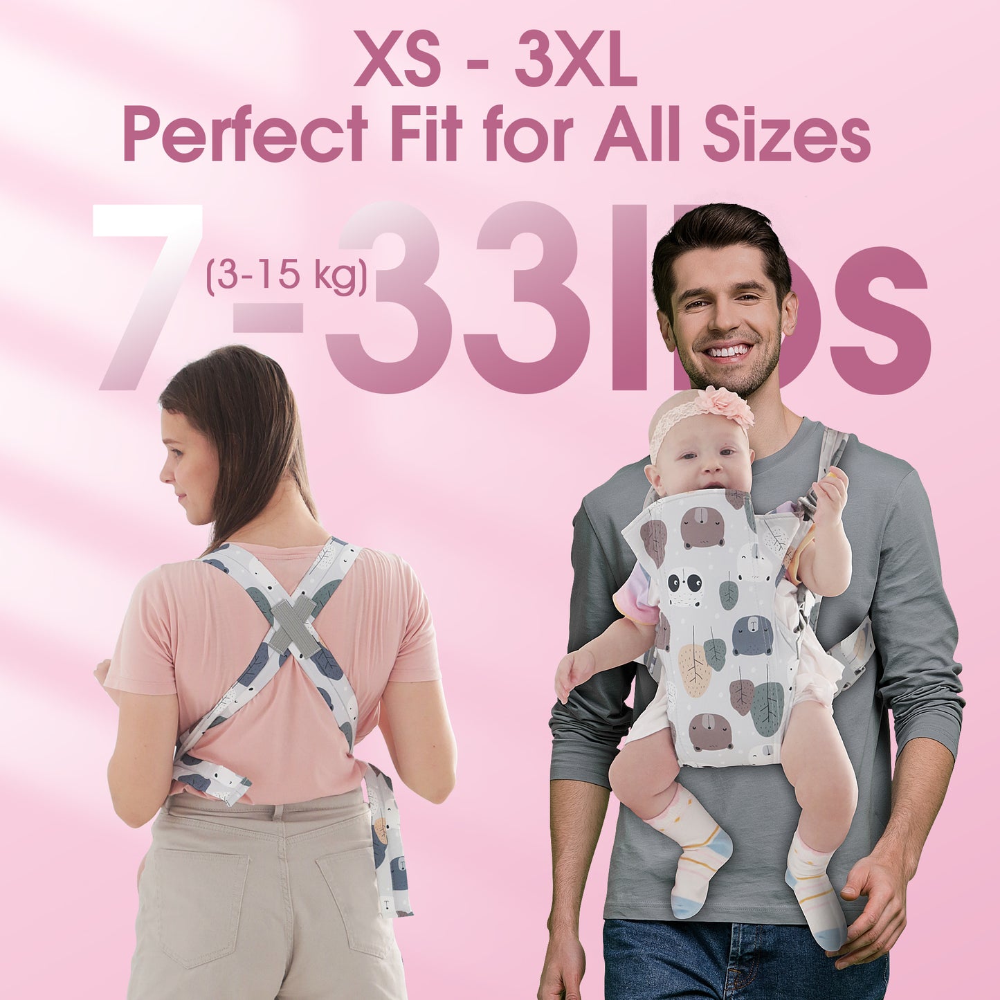 4 in 1 Baby Carrier, Infant Wraps Carrier Ergonomic Baby Carrier Backpack, Newborn Carrier for Baby Carrier Newborn to Toddler, Colorful