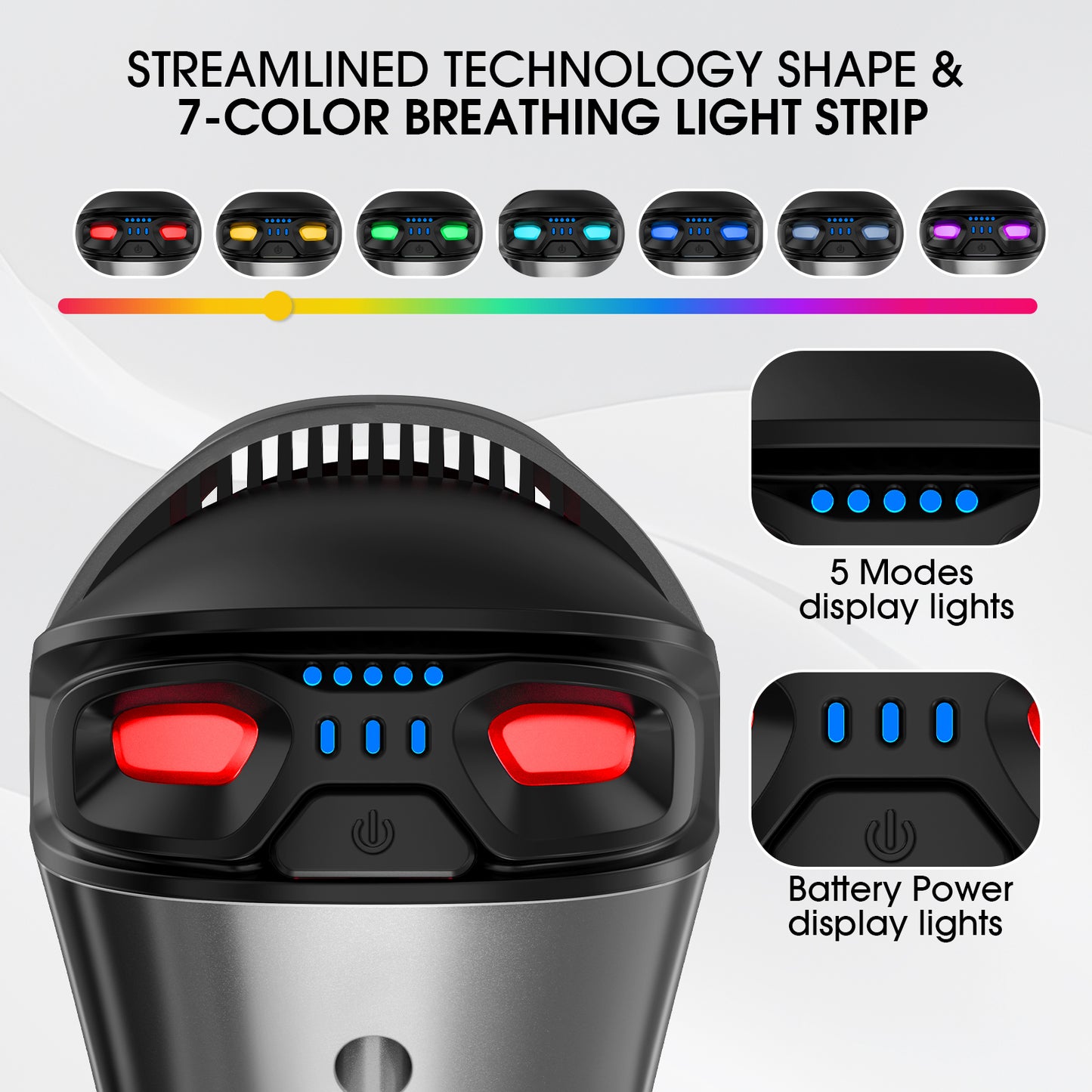 Massage Gun Deep Tissue, 5 Speeds Quiet Percussion Handheld Electric Muscle Massager with 8 Replacement Heads for Gym Office Home Post-Workout Recovery, Gray
