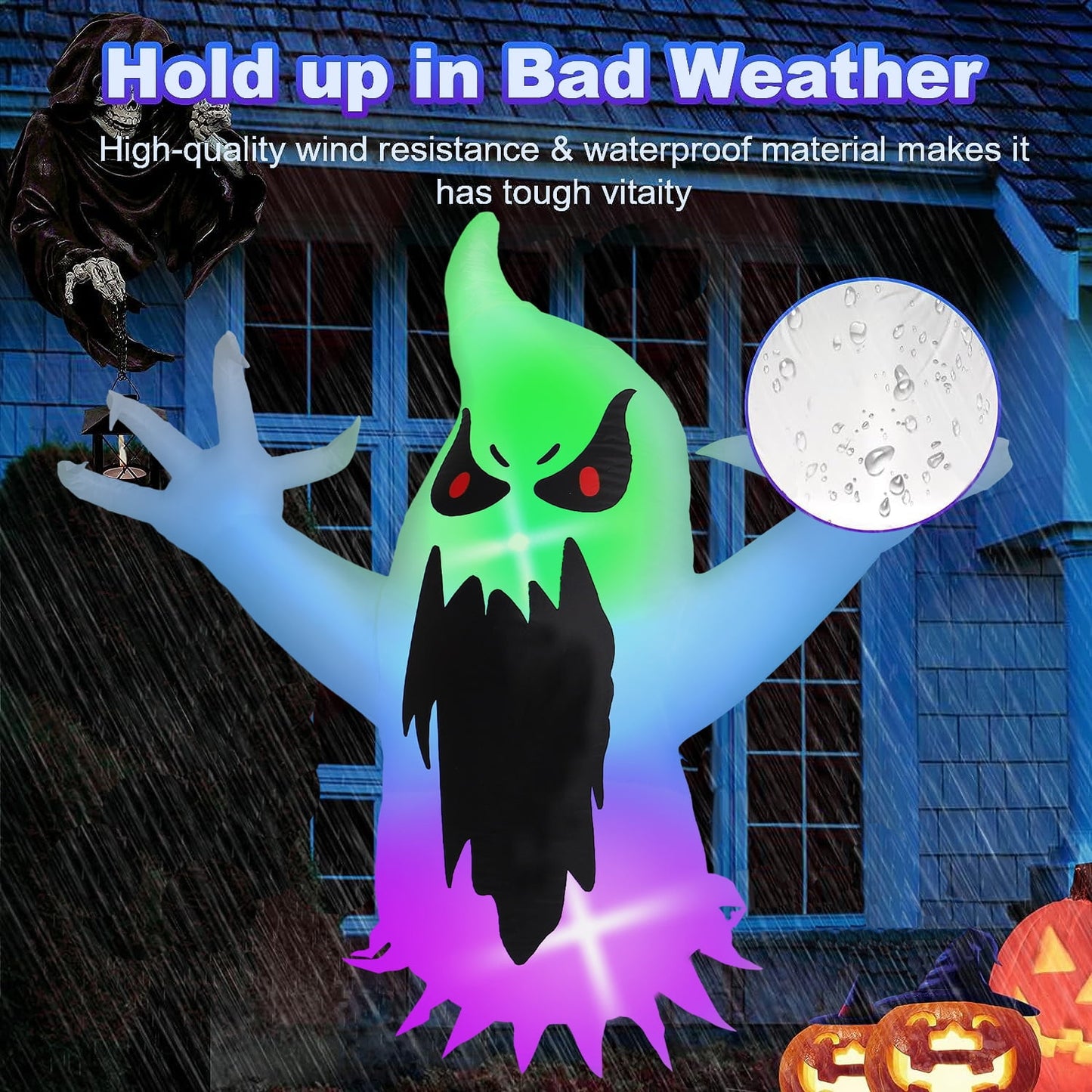 4FT Halloween Inflatables White Ghost