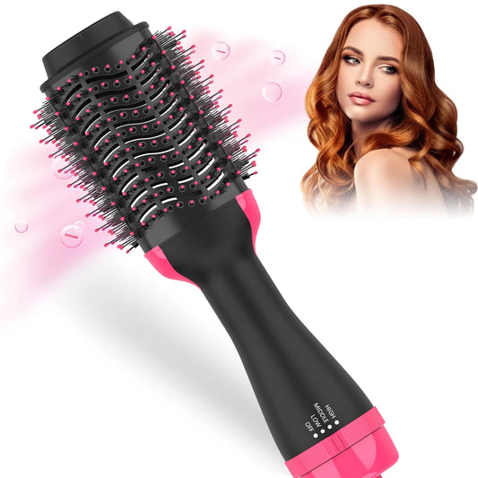 Hair Dryer,Volumizer Hot Air Hair Dryer Brush,Salon Negative Electric Blow Dryer Rotating Curler and Ion Hair Straightener Brush for Fast Drying,Straightening,Curling