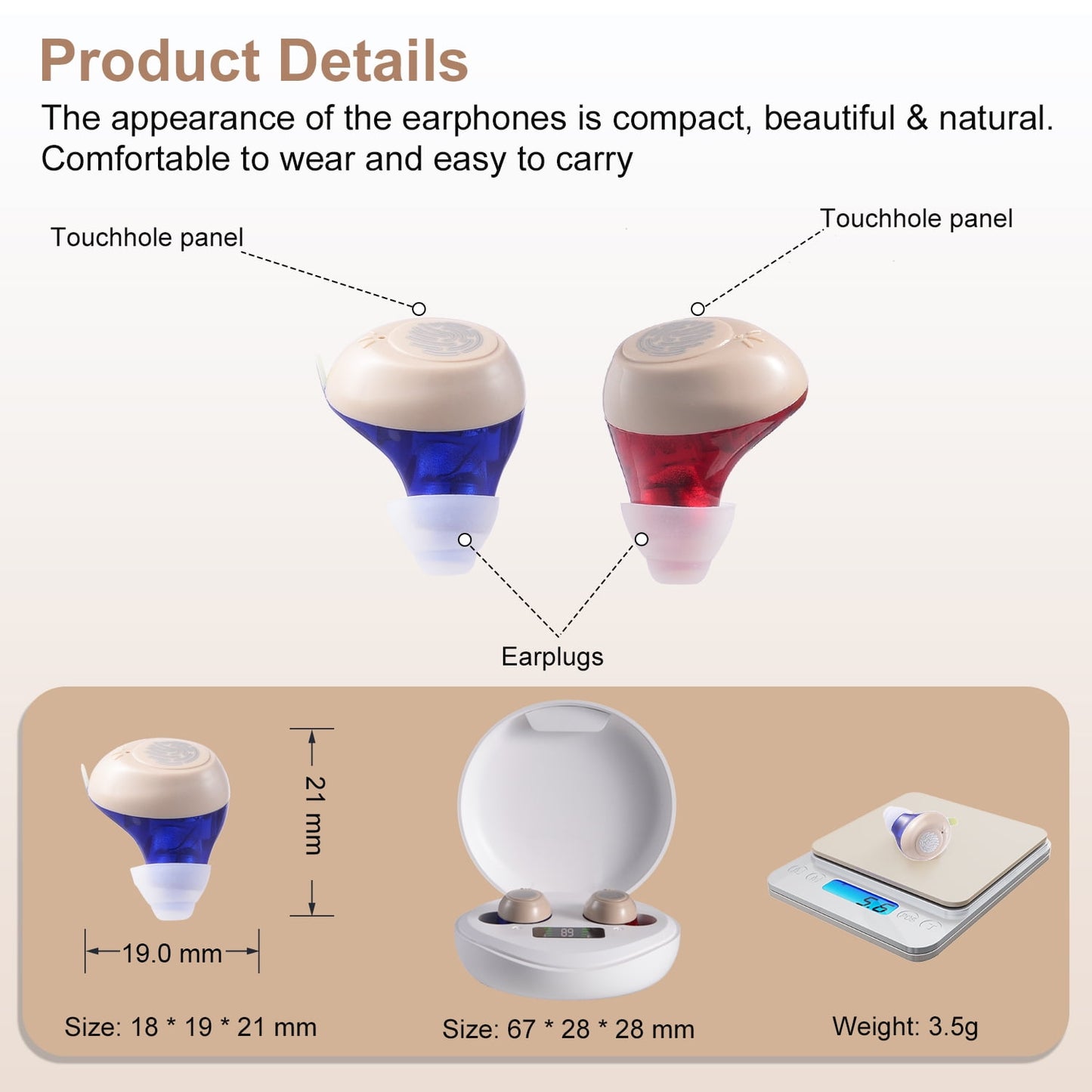 Personal Sound Amplifiers for Ears Rechargeable, Portable Sound Amplifiers Devices for Seniors, J6