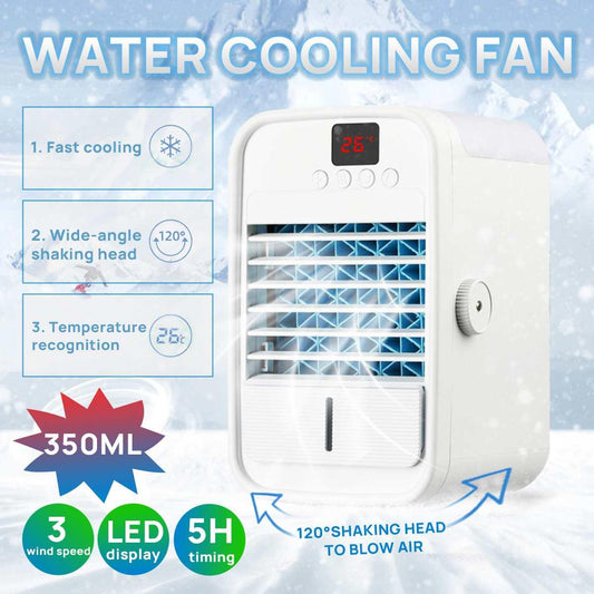 Xpreen Portable Air Conditioner, Xpreen Anti-Leak Personal Mini Air Conditioner Fan, Evaporative Air Cooler Desk Fan With 3-Speed Mode LED Display 350 ML Water Tank, Desktop Cooler Humidifier for Room, Outdoor