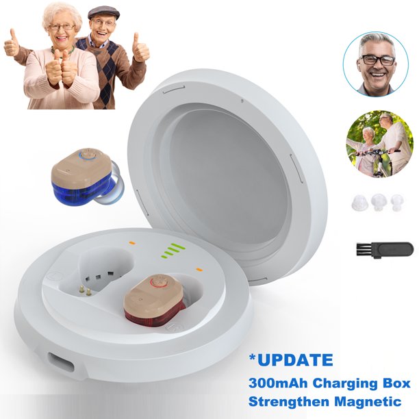 Doosl Hearing Aids, Invisible Hearing Aids for Ears With Double Noise Reduction Function, Rechargeable Hearing Aids for Seniors Hearing Amplifier for Mild to Moderate Hearing Loss