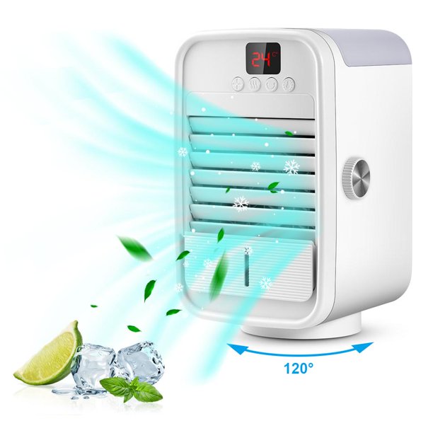 Beenate Air Conditioner Portable,Personal Air Cooler and Humidifier Misting Fan With 3-Speed Mode LED Display 350 ML Water Tank, Desktop Cooling Fan for Bedroom,Office,School
