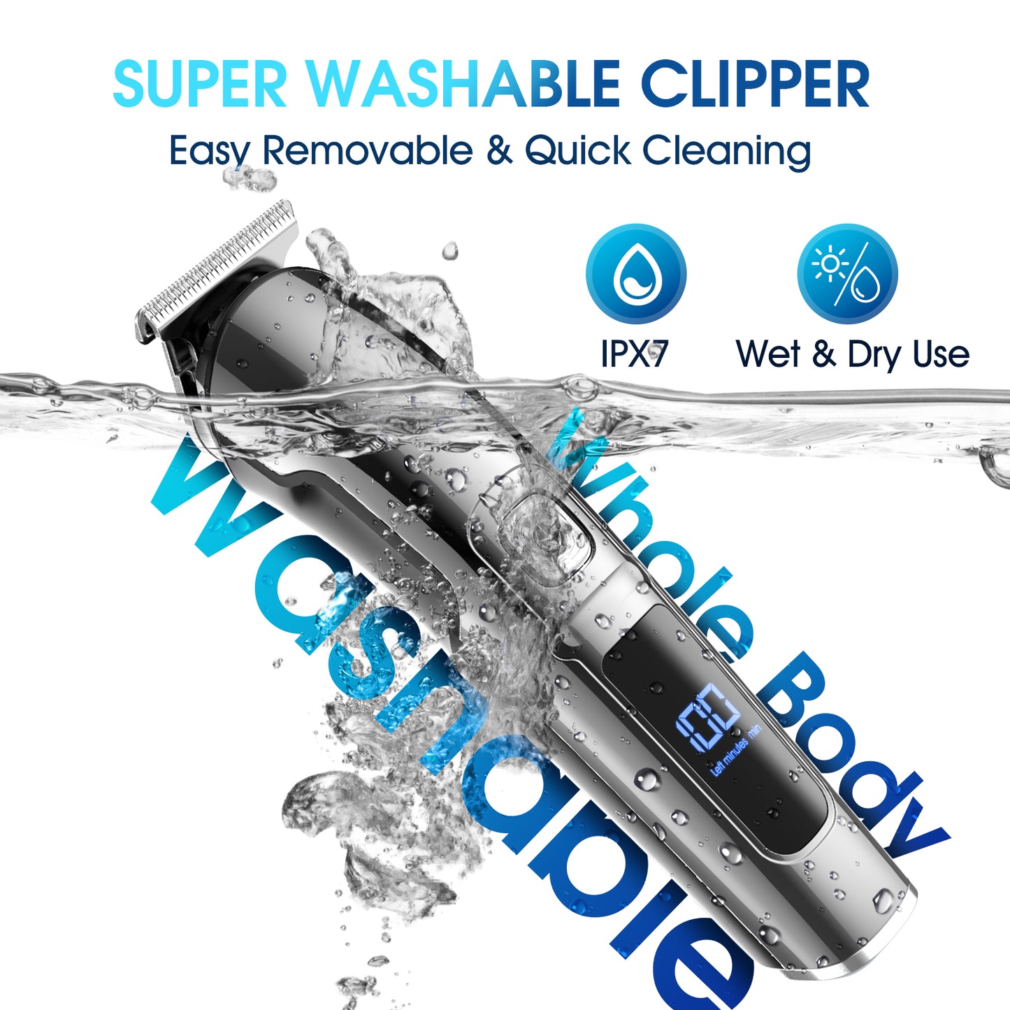 Hair Clippers for Men, Hair Trimmer, Men's Grooming Kit, Beard Trimmer, 15 in 1 Professional Cordless Electric Hair Clipper Kit, USB Rechargeable Waterproof Hair Cutting Kit