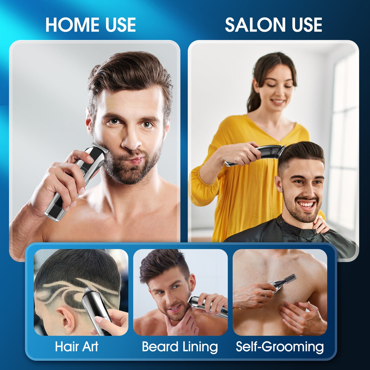 Hair Clippers for Men, Hair Trimmer, Men's Grooming Kit, Beard Trimmer, 15 in 1 Professional Cordless Electric Hair Clipper Kit, USB Rechargeable Waterproof Hair Cutting Kit