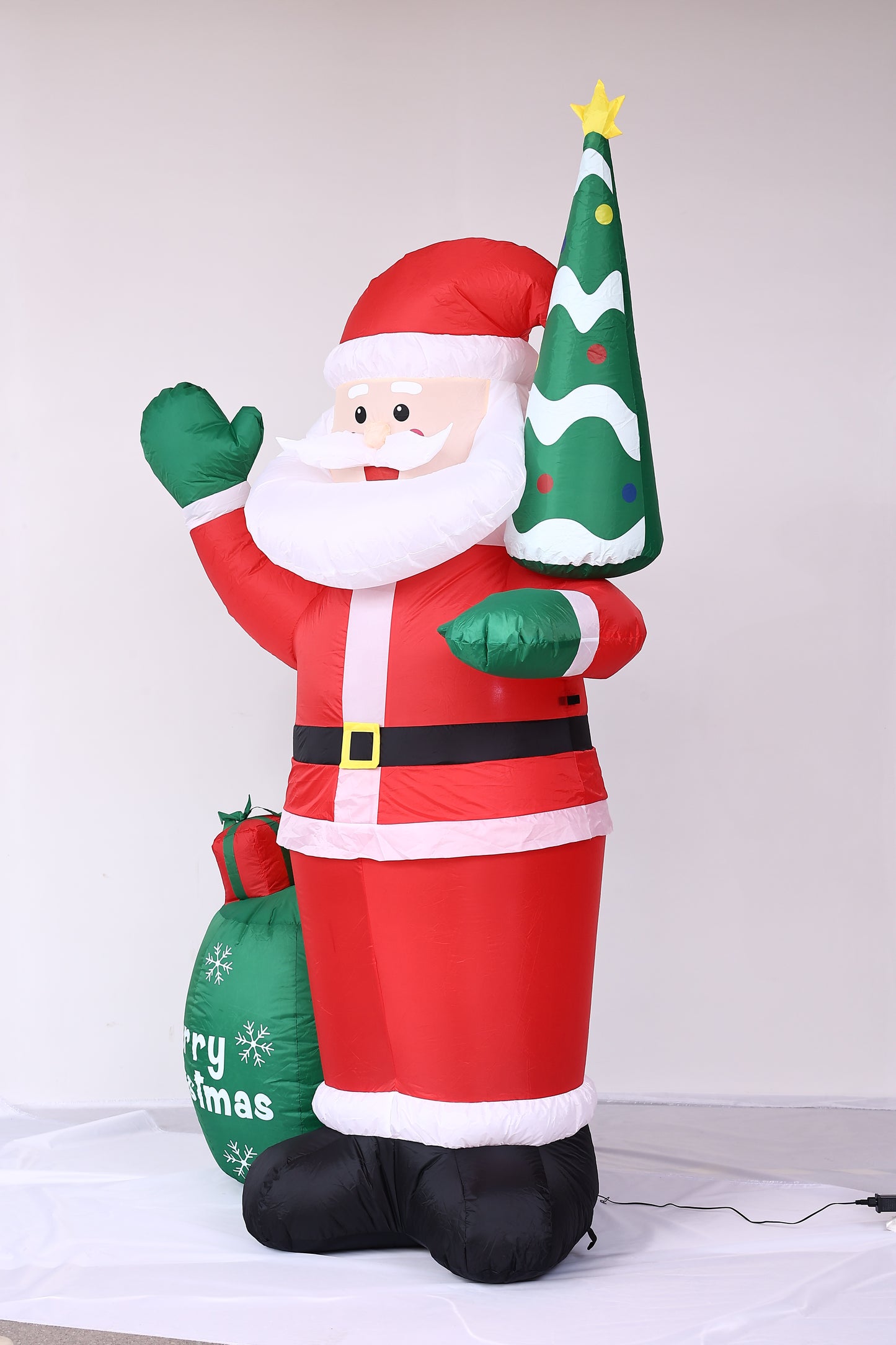 Posrue 8FT Christmas Inflatable Outdoor Decoration, Santa Christmas Inflatable Decoration with Build-in LEDs for Xmas Party Outdoor Yard Garden Lawn Winter Decor