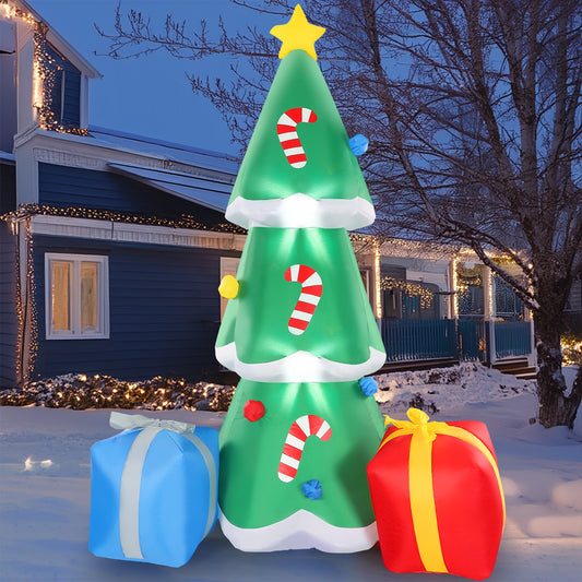 10 FT Inflatable Christmas Tree Blow-up Xmas Tree Decoration with Gift Boxes