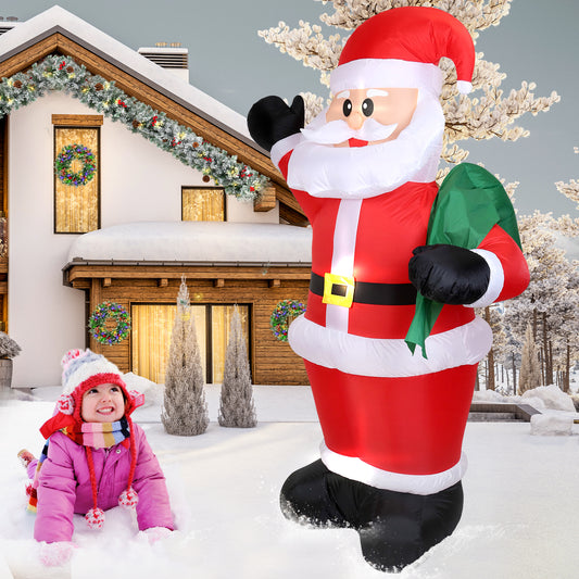 8ft Christmas Inflatable, Santa Christmas Inflatable Decoration with Build-in LEDs for Xmas Party Outdoor Yard Garden Lawn Winter Decor