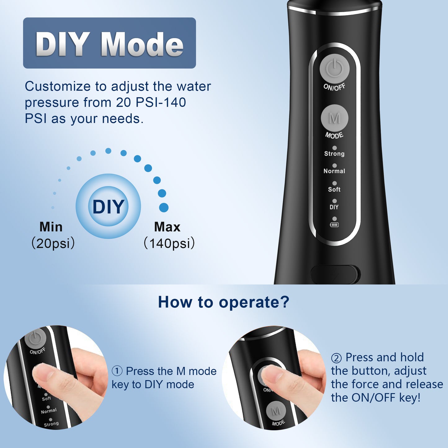 Cordless Water Flosser for Teeth, Professional Dental Oral Irrigator 4 Modes with 300ml Water Tank, IPX7 Water Flosser Portable for Travel Home Office