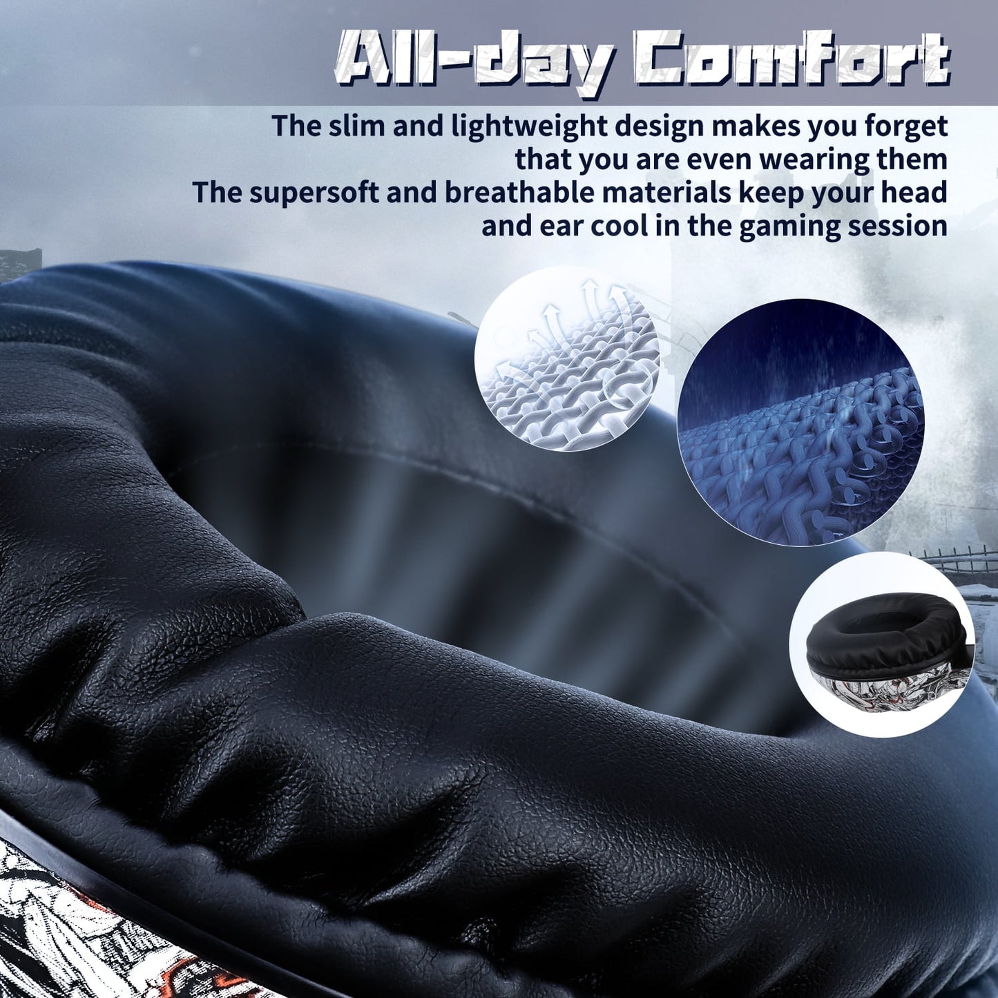 ONIKUMA K19 Gaming Headset, Stereo Bass Surround Headset LED RGB 3.5mm Headphone For PS4 Xbox One Nintendo Switch PC PS3 Mac, Noise Cancelling Mic LED Light, Designed Technically for Gamer