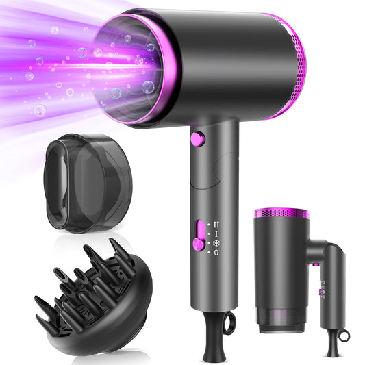 1875W Hair Dryer, Professional Ionic Hair Blow Dryers with 3 Heat Settings, 2 Speed, Cool Settings, Fast Drying Blow Dryer for Home,Travel,Salon and Hotel