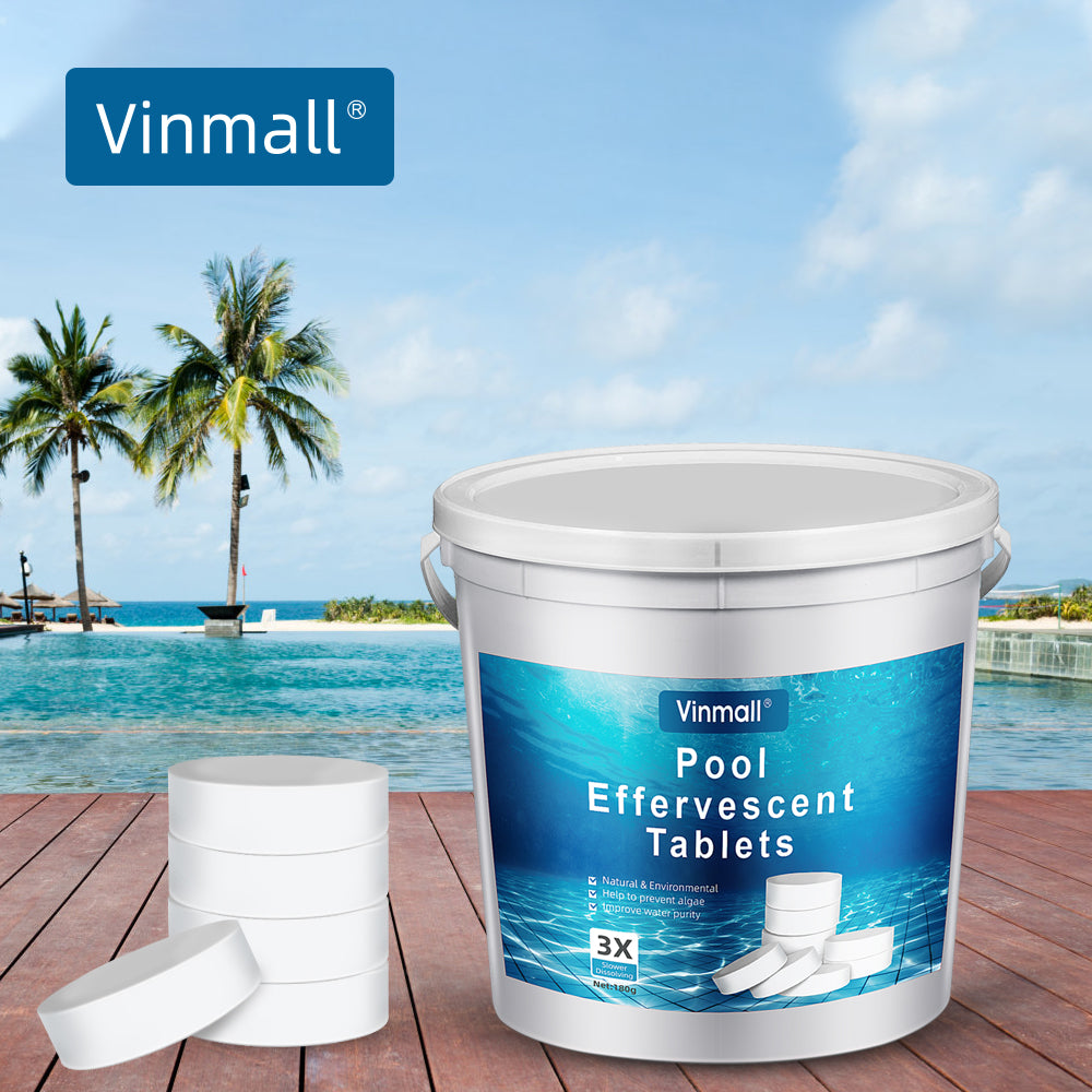 Vinmall Chlorine Tablets for Swimming Pool, 3 inch Pool Supplies Chlorine Tablets, 11 lbs