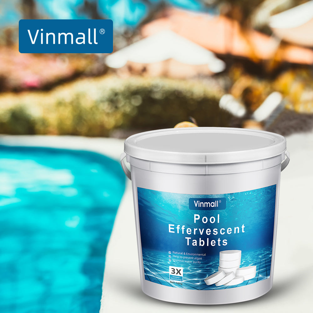 Vinmall 250 Pcs 1" Chlorine Tablets for Swimming Pool Cleaning