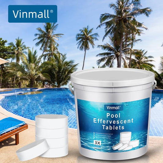 Vinmall 3 Inch Pool Chlorine Tablets, Long Lasting Chlorine Tablets for Small Swimming Pool or Spa, 11 lbs(200g per Piece)