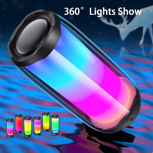 Rioicc Portable Bluetooth Speaker, Wireless Party Speaker with IPX4 Waterproof and 360¡ãLights Show Rich Dynamic Sound,12 Hour Playtime,TWS Pairing for Home Outdoor