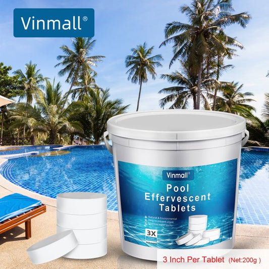 Vinmall 3 Inch Chlorine Tablets,Chlorine Tabs for Pool, Spas and Tubs Cleaning 11 lbs (200g per Piece)